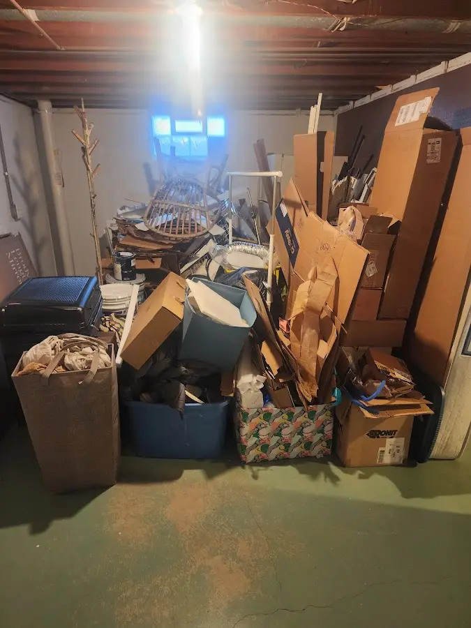 Roll-off dumpster container at job site for 20 Yard Dumpster Rental in Maple Heights-Lake Desire